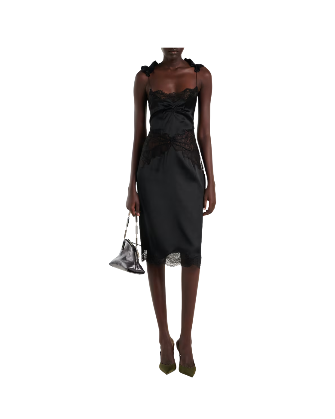 Lace-trimmed MIDI Dress