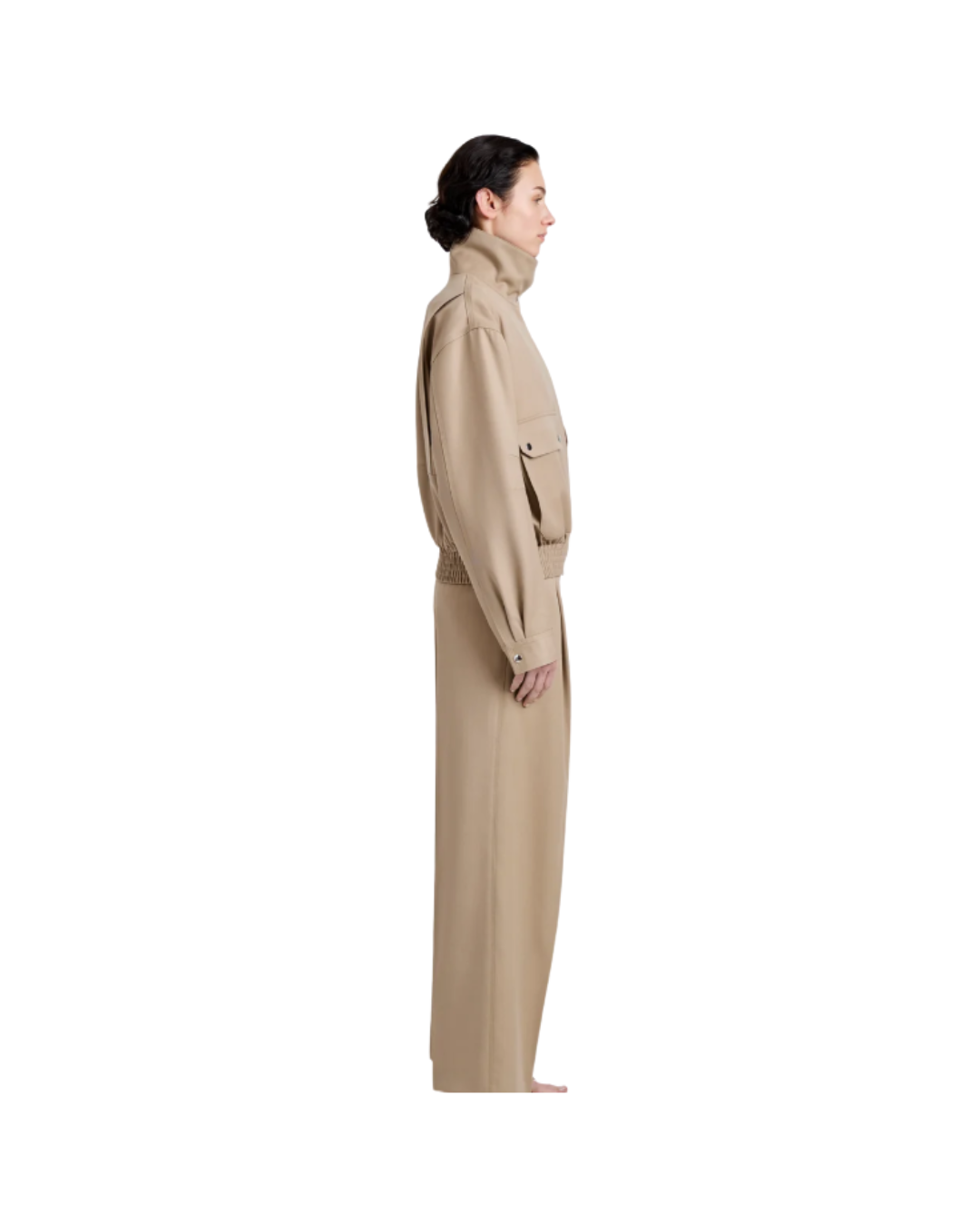 Khaki Aviva Jacket in Wool Gabardine