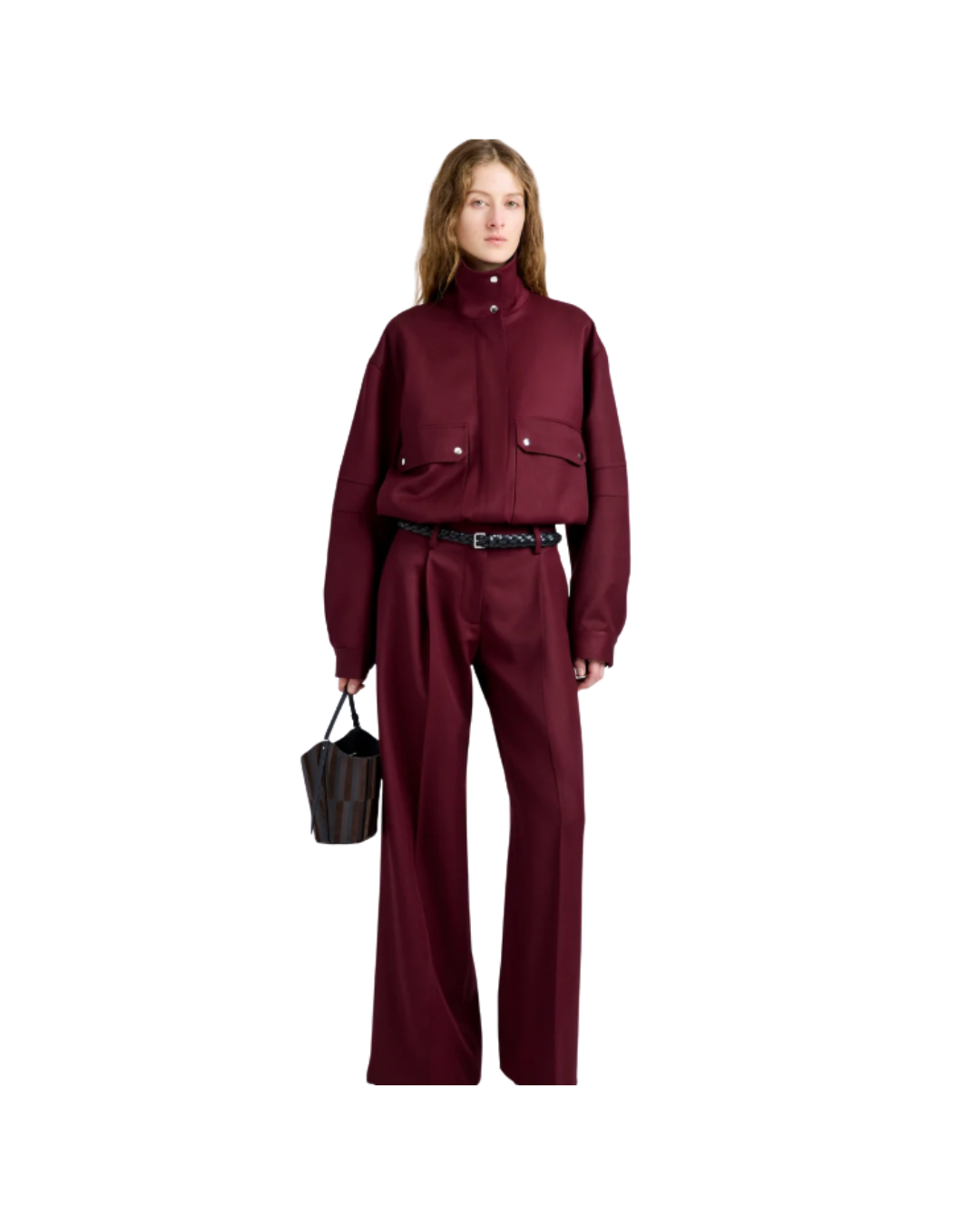 Oxblood Aviva Jacket in Wool Gabardine
