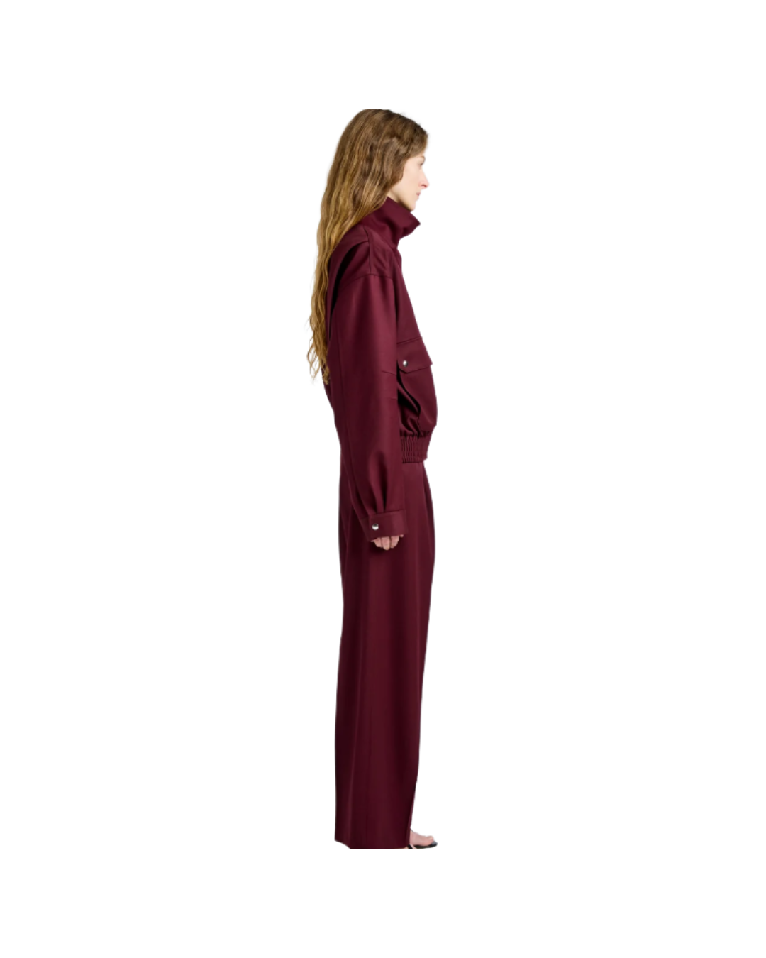 Oxblood Aviva Jacket in Wool Gabardine