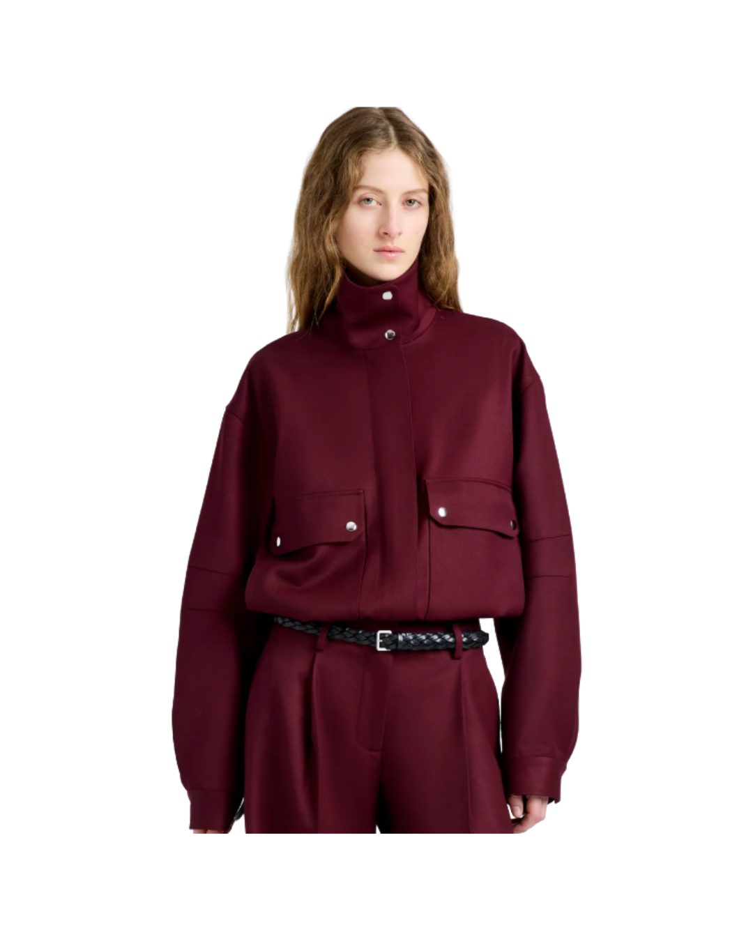 Oxblood Aviva Jacket in Wool Gabardine