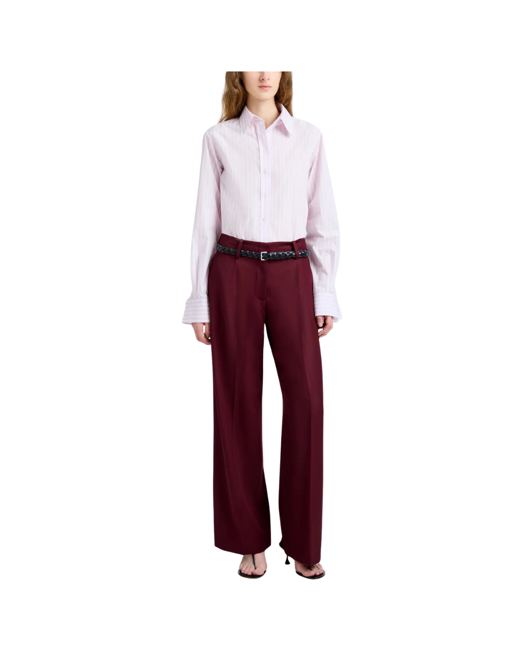 Oxblood Halima Pant in Wool Gabardine