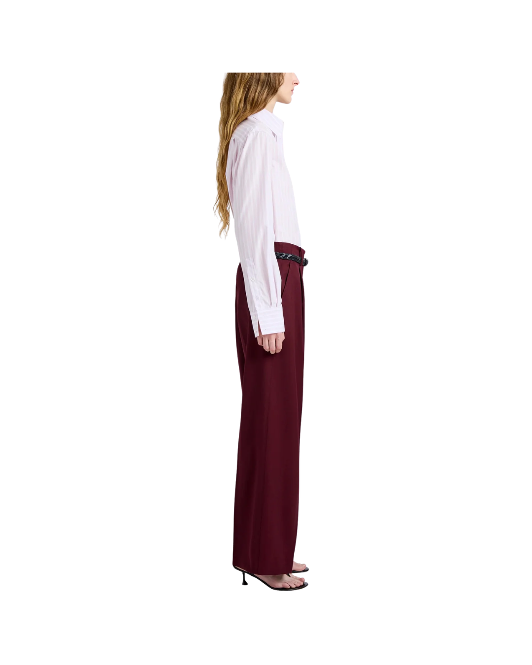 Oxblood Halima Pant in Wool Gabardine