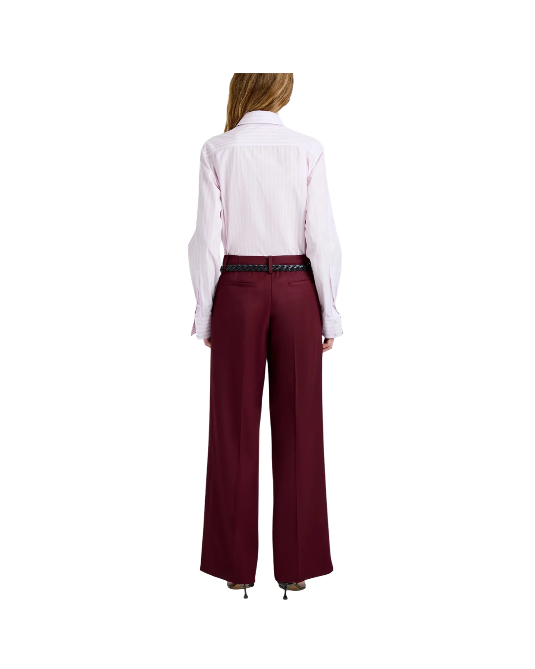 Oxblood Halima Pant in Wool Gabardine
