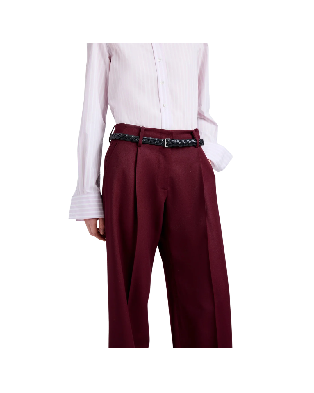 Oxblood Halima Pant in Wool Gabardine