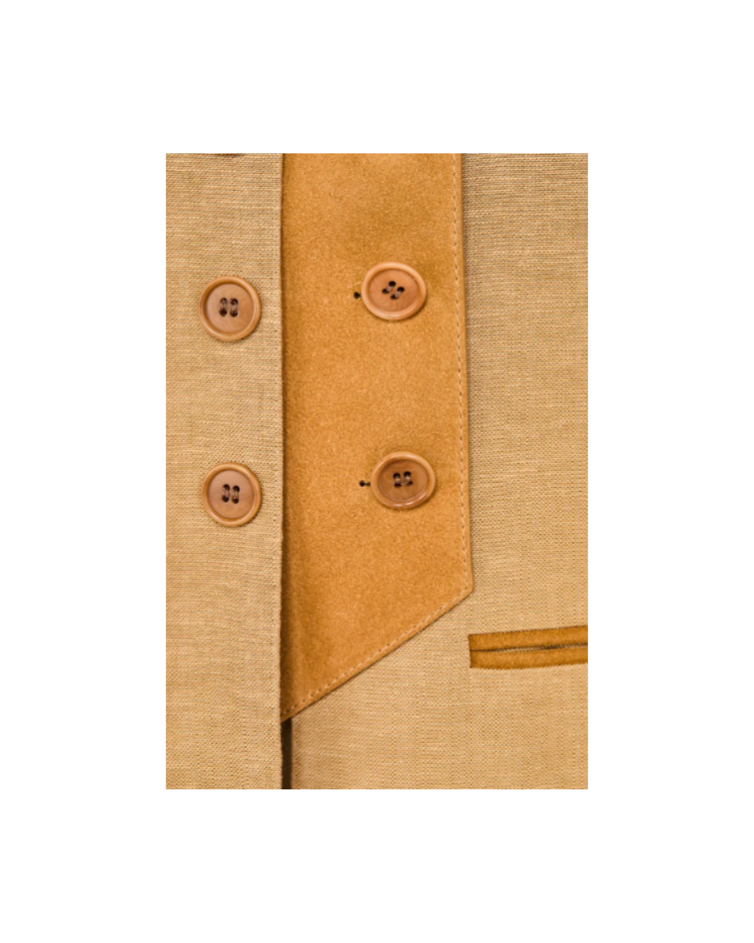 Lara Blazer in Linen Blend Malfilé and Suede