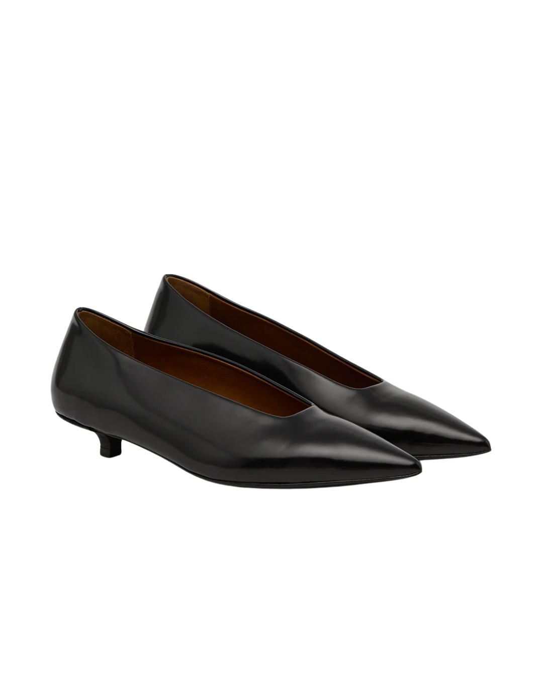 Spino Black Leather Pumps