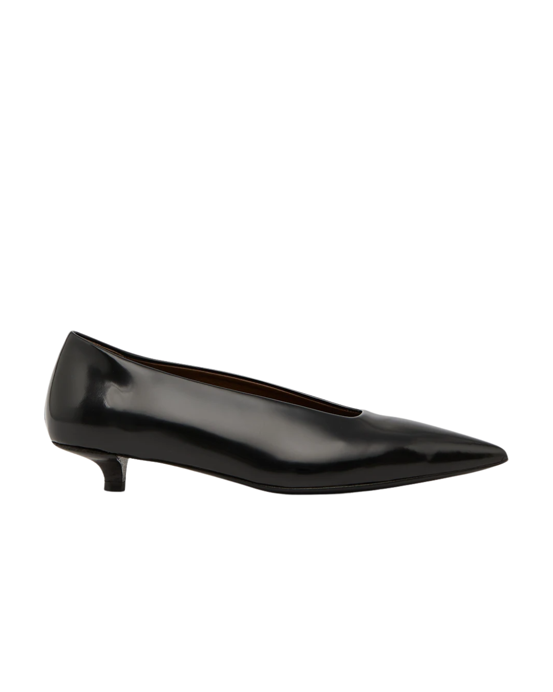 Spino Black Leather Pumps