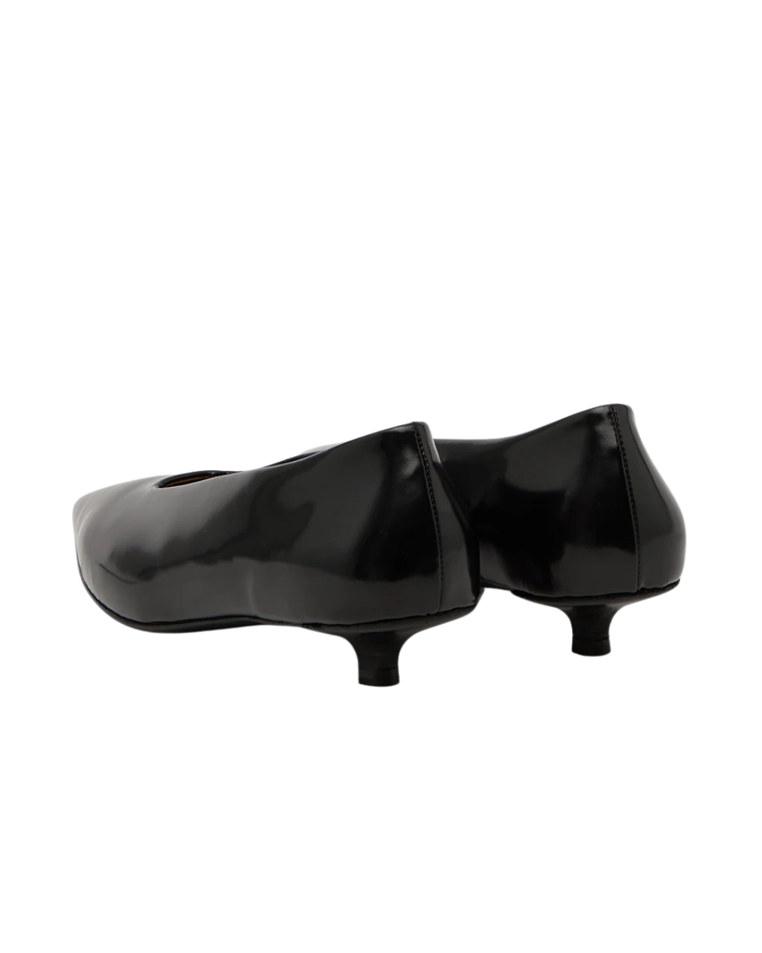 Spino Black Leather Pumps