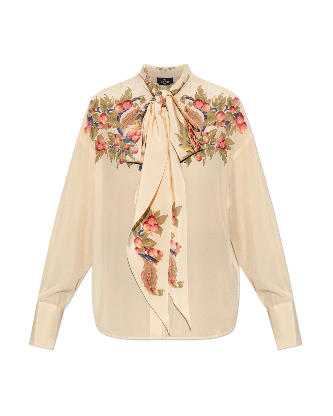 Silk Shirt With Floral Motif