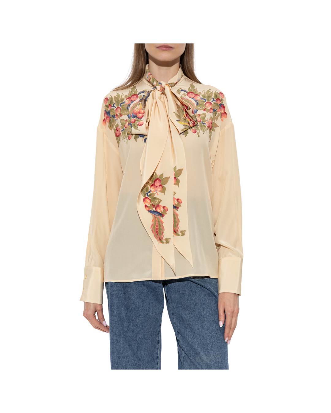 Silk Shirt With Floral Motif