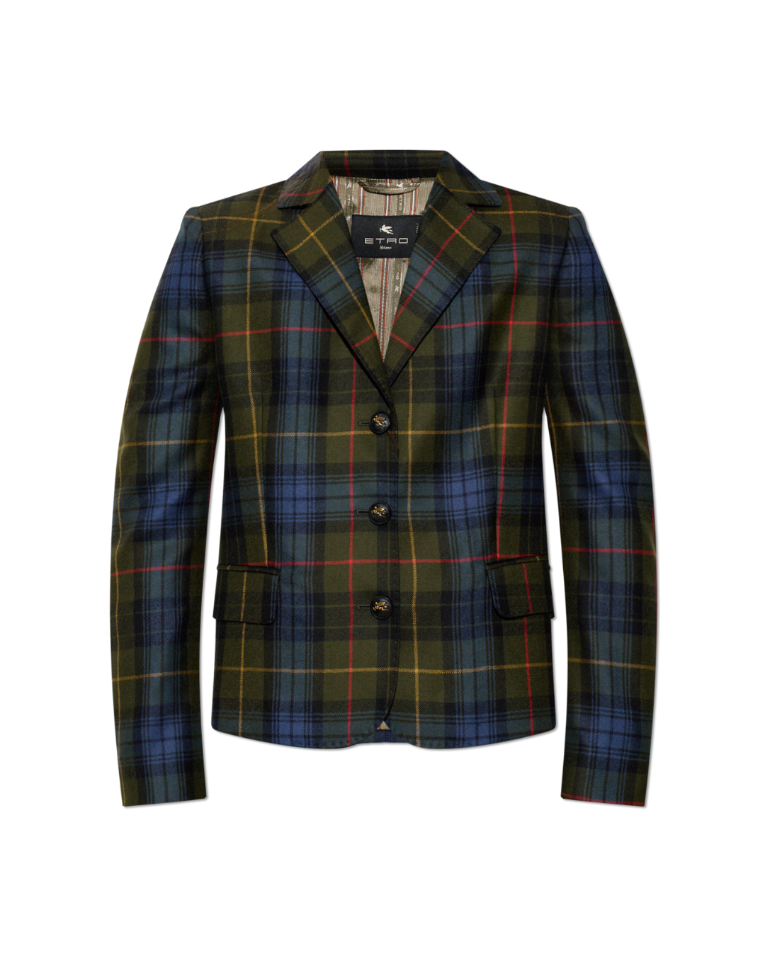 Wool Blazer With A Check Pattern