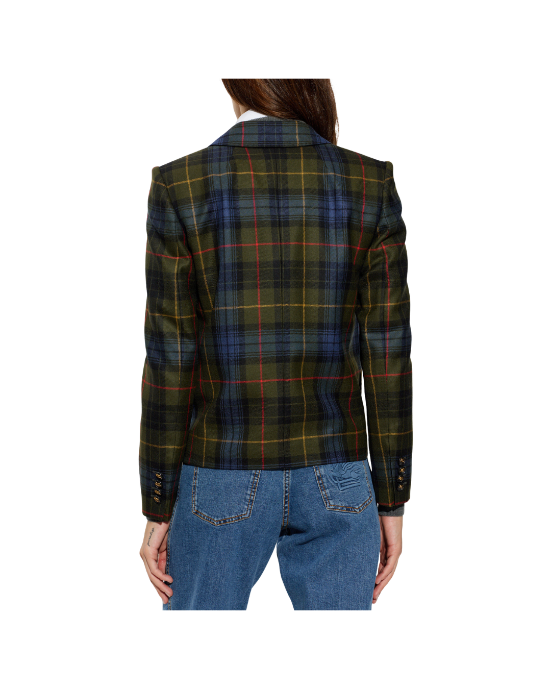 Wool Blazer With A Check Pattern
