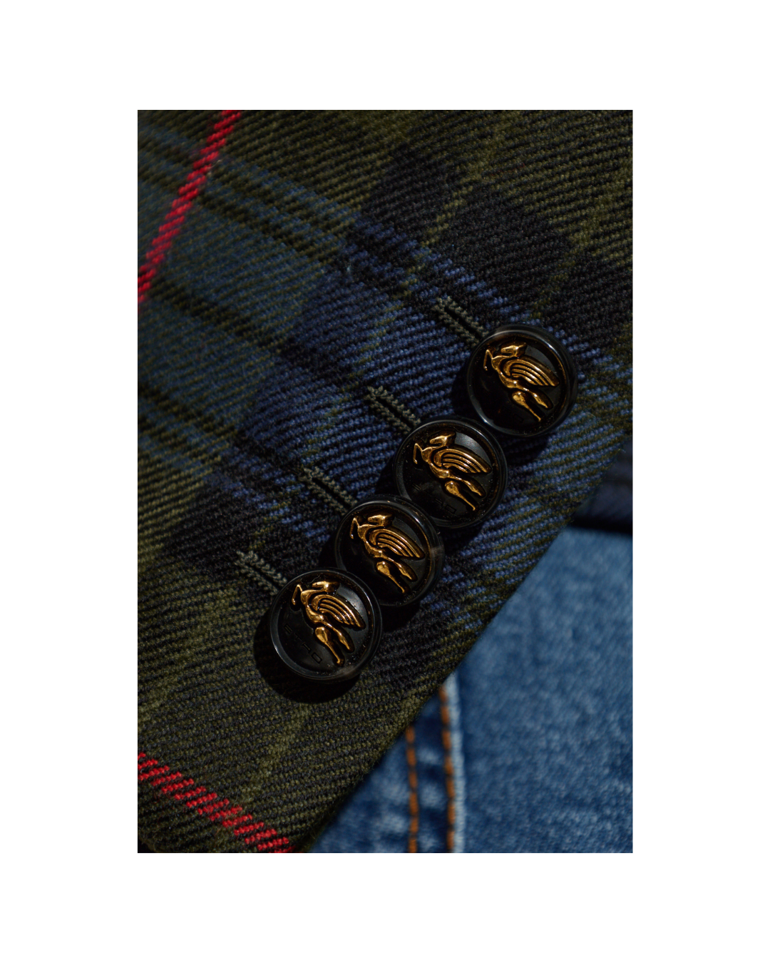 Wool Blazer With A Check Pattern