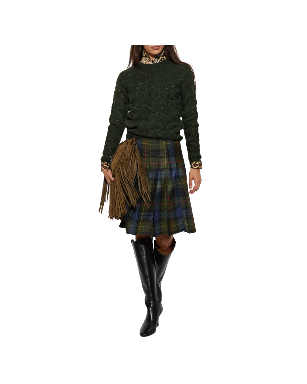Wool Skirt With Plaid Pattern