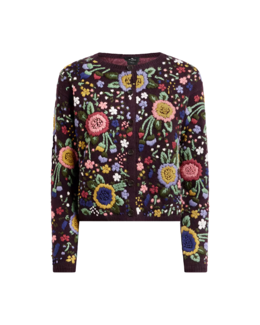 Wool Cardigan With Floral Embroidery