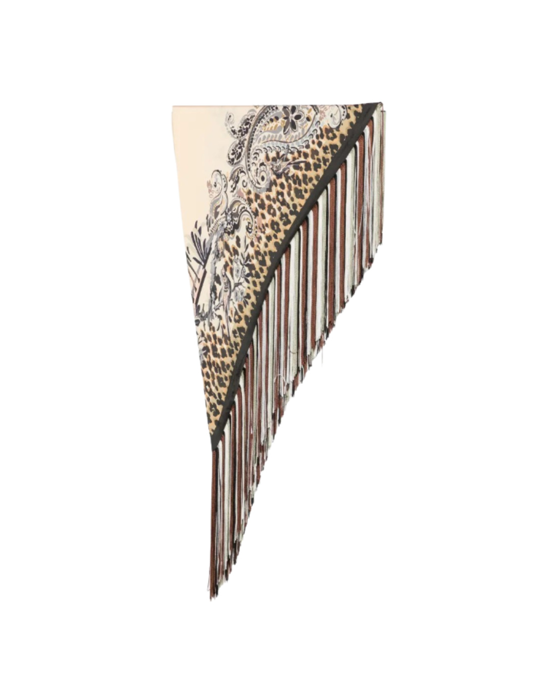 Silk Twill Scarf With Fringes