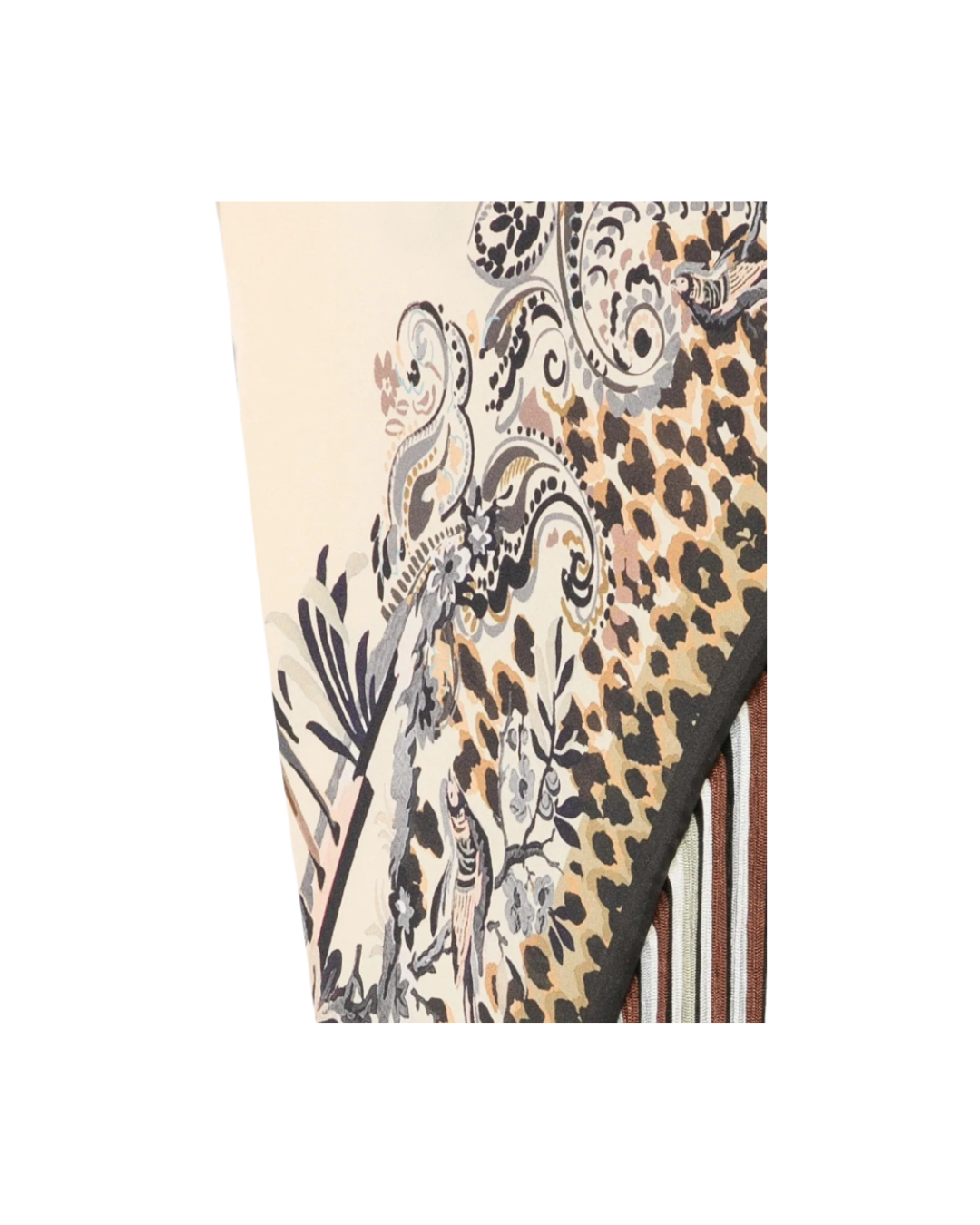 Silk Twill Scarf With Fringes
