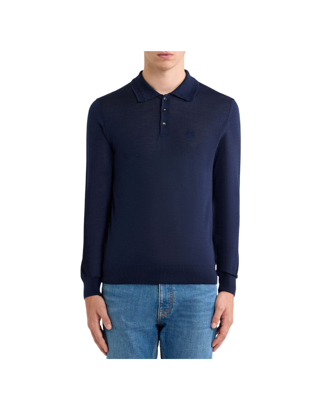 Polo-style Wool And Silk Sweater