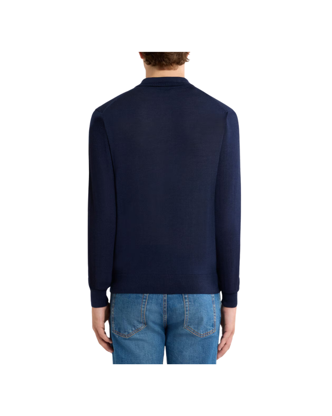 Polo-style Wool And Silk Sweater