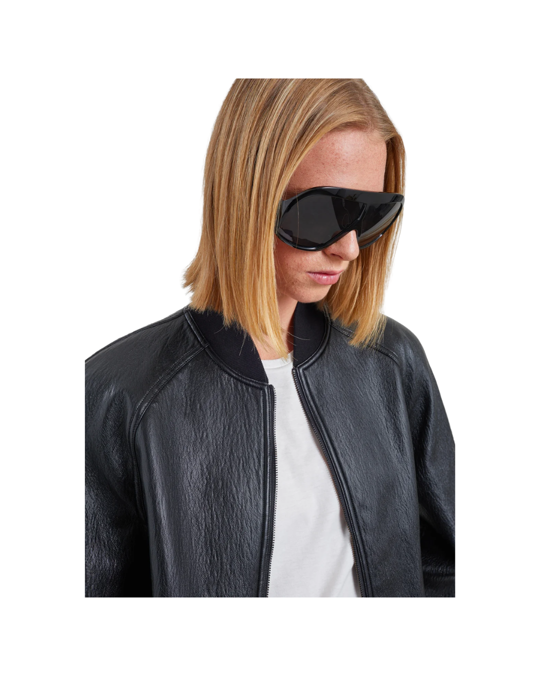 Alena Faux Leather Bomber Jacket