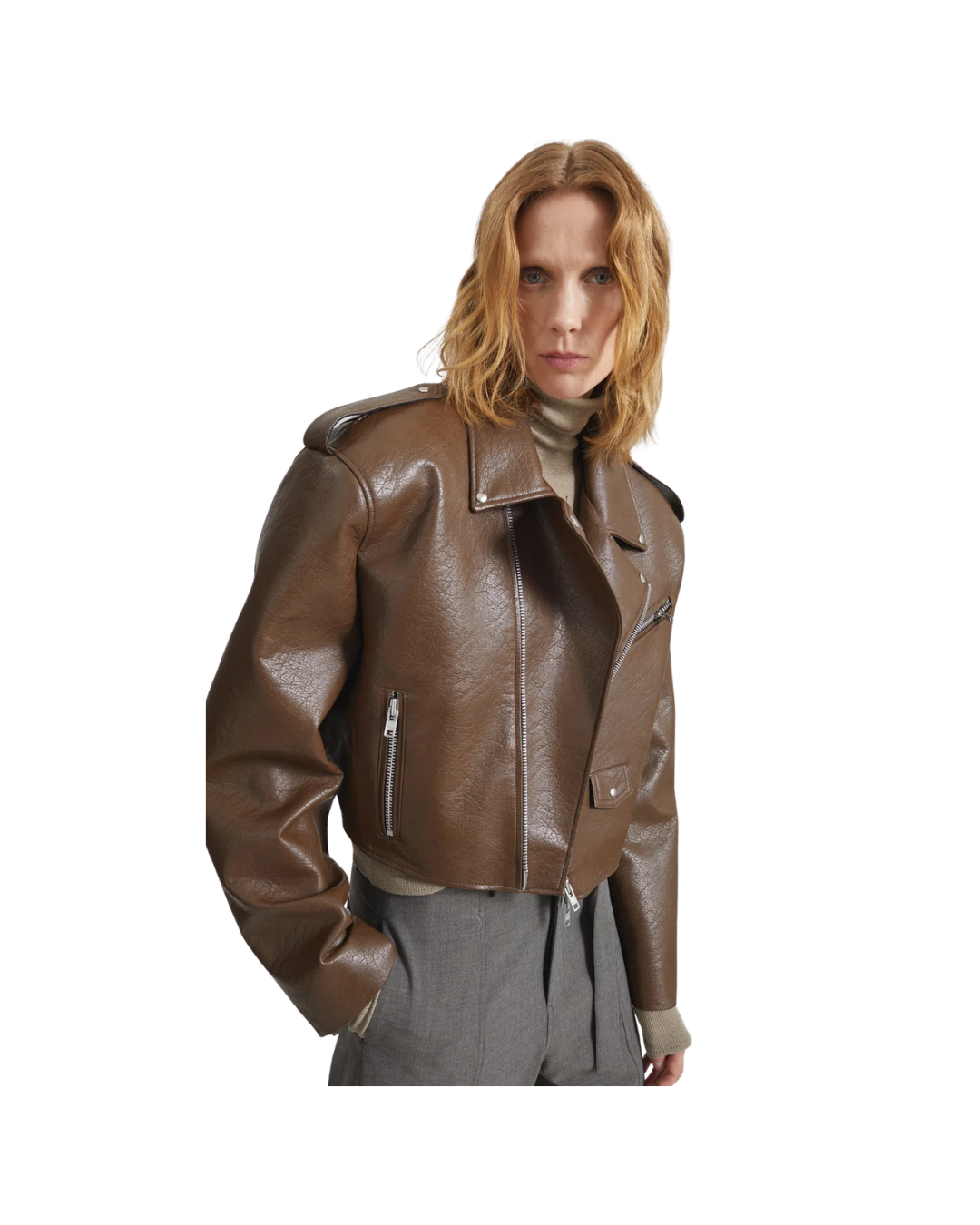 Daphne Cropped Biker Jacket