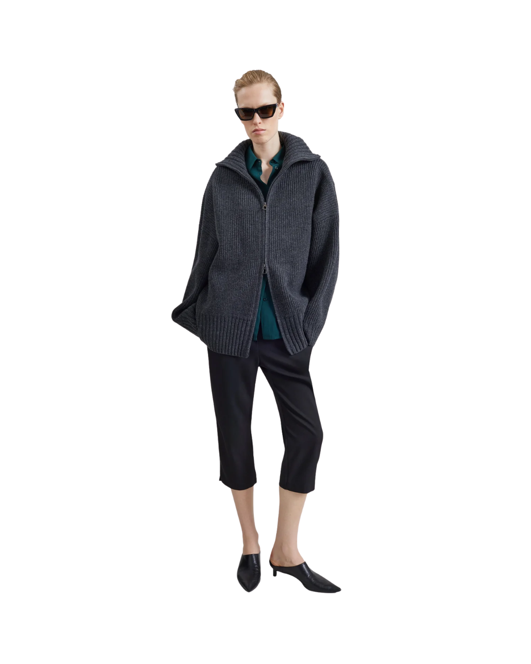 Veda Oversized Zip-Up Cardigan