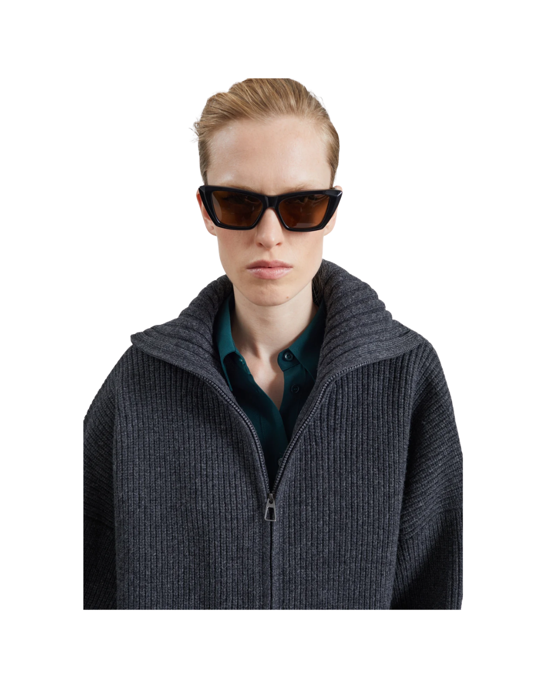 Veda Oversized Zip-Up Cardigan