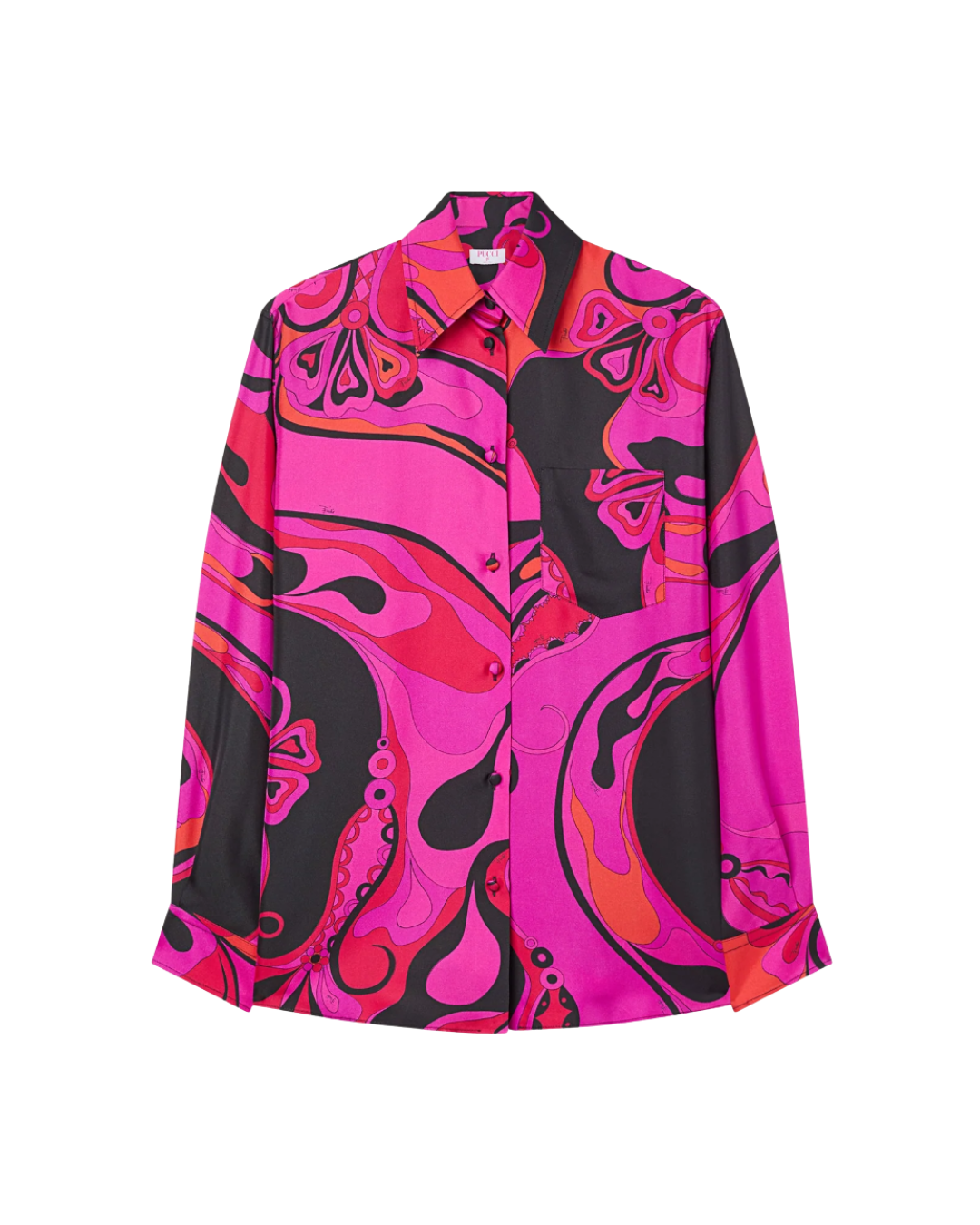 Orchidee Print Silk Shirt