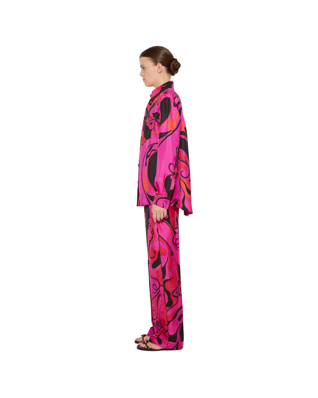 Orchidee Print Silk Shirt