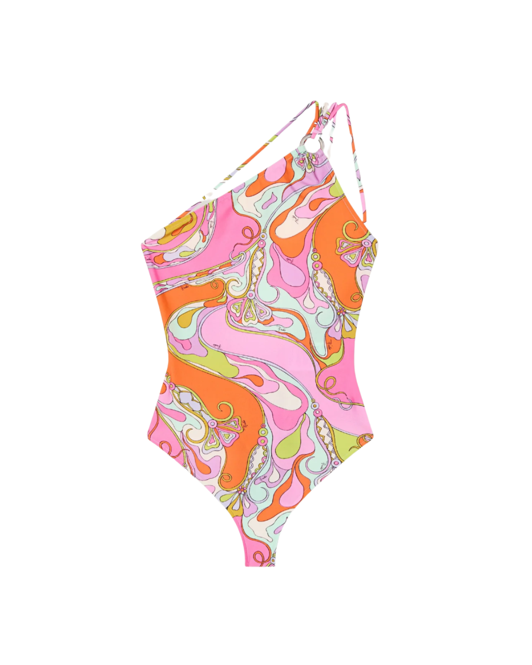 Orchidee Print One-Shoulder Swimsuit