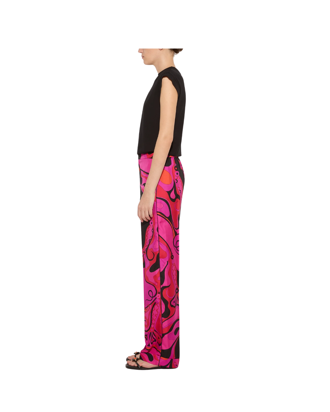 Orchidee-print Silk Pants