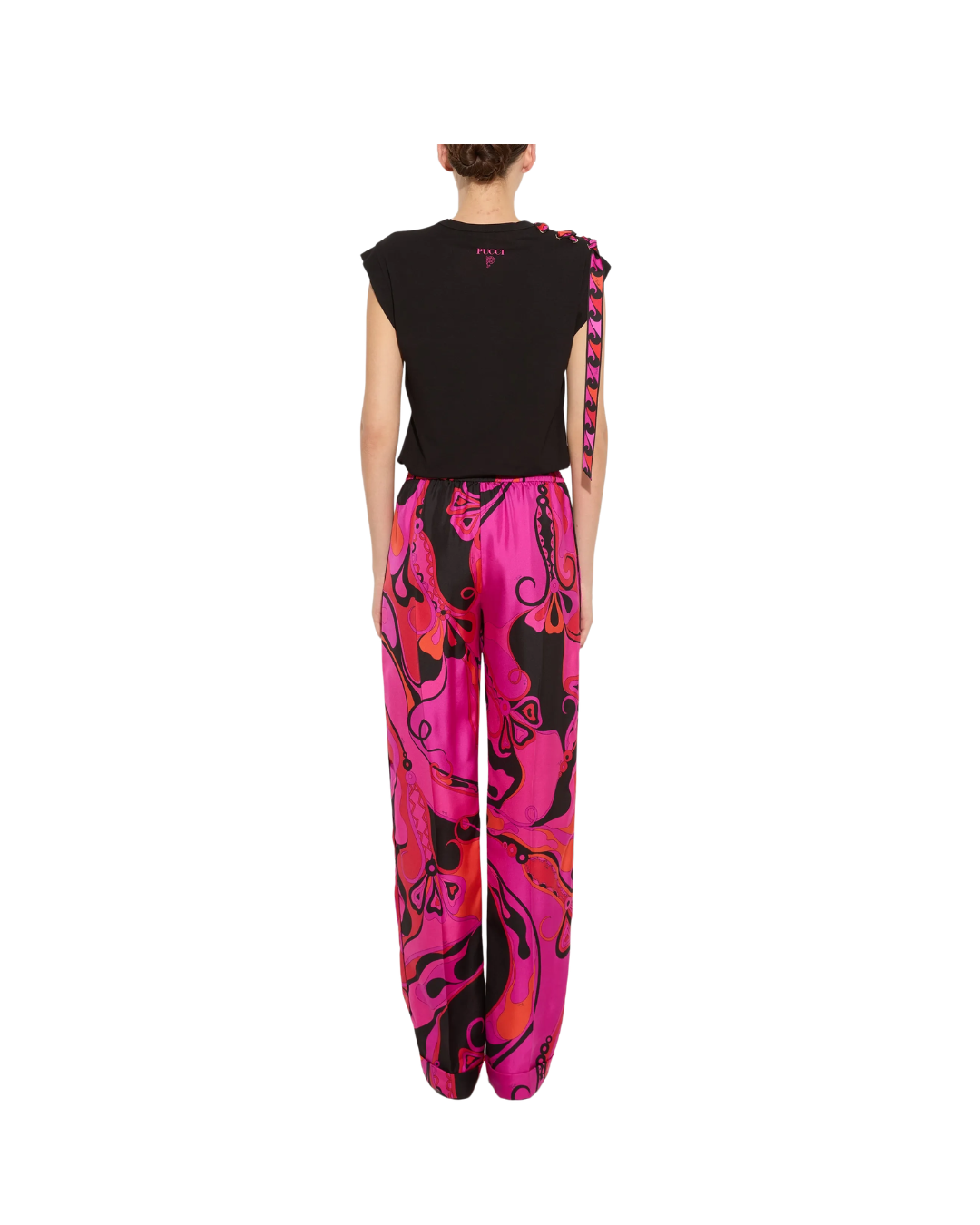 Orchidee-print Silk Pants