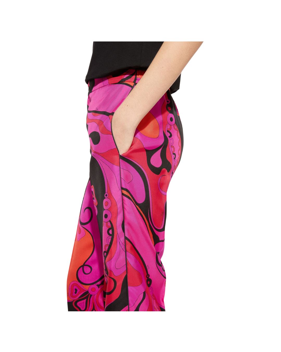 Orchidee-print Silk Pants