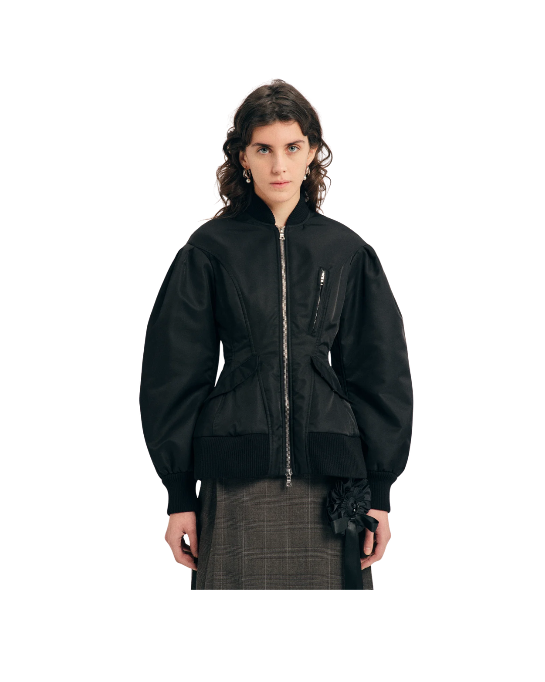 Padded Sculpted Bomber Jacket