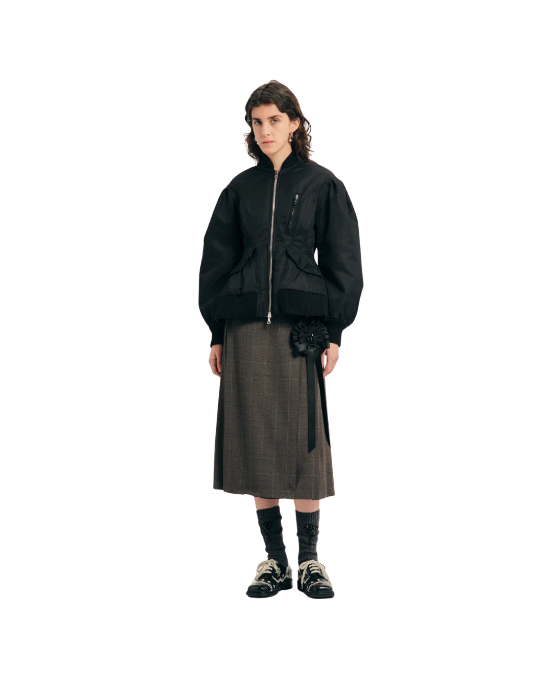 Padded Sculpted Bomber Jacket