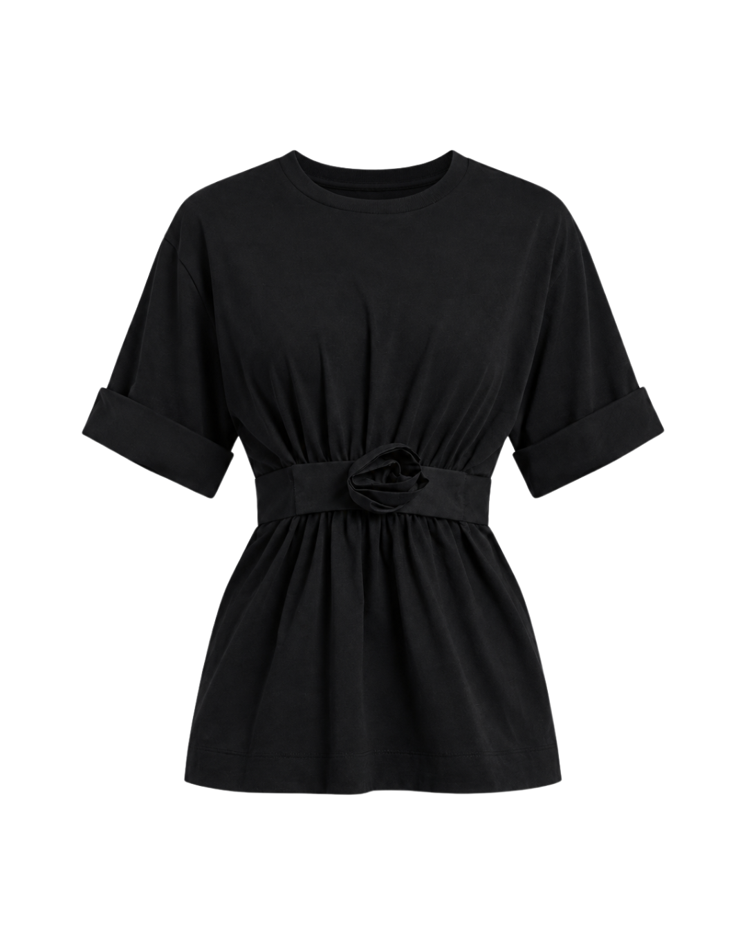 Gathered Rose Wire Sleeve Boy T-Shirt