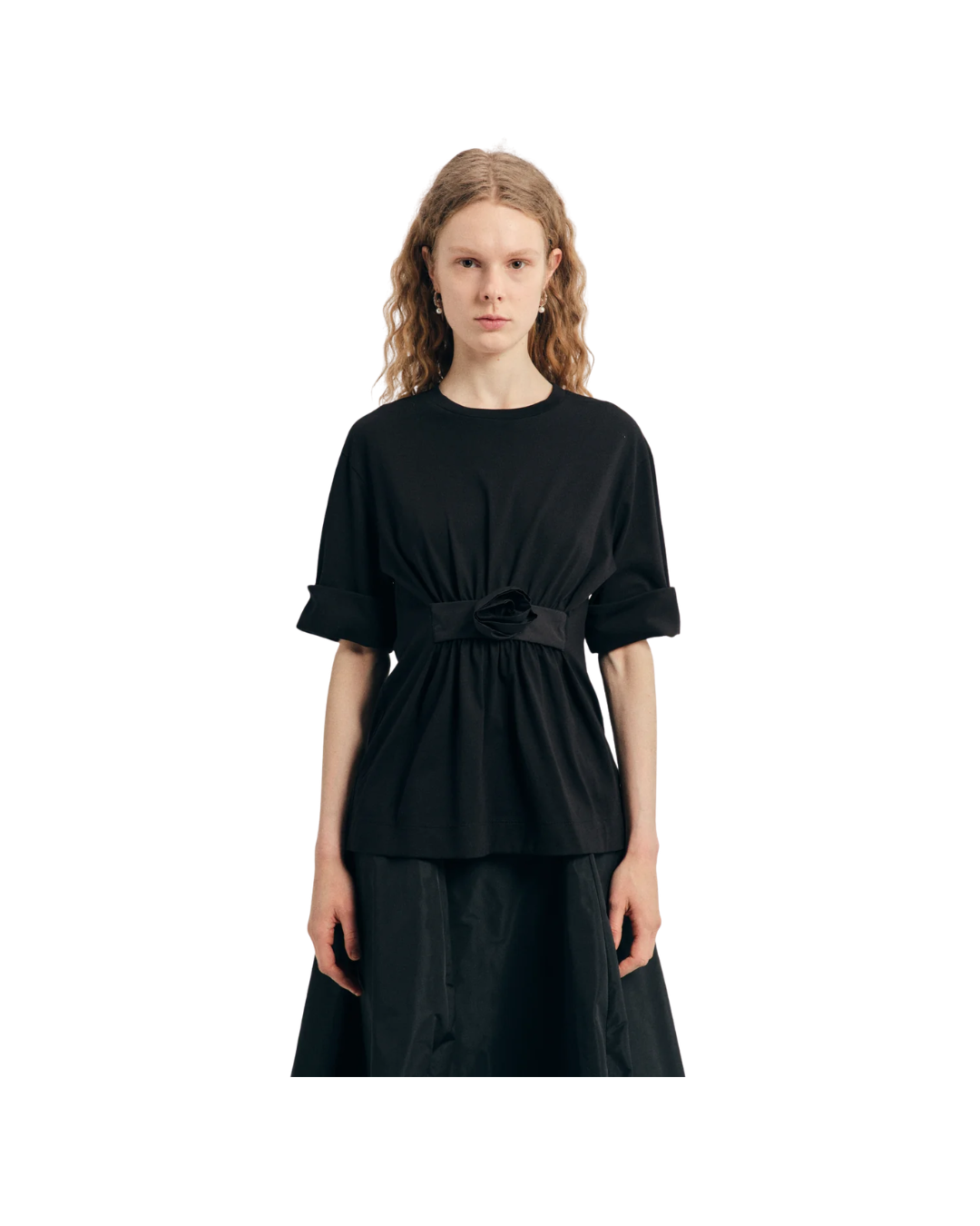 Gathered Rose Wire Sleeve Boy T-Shirt