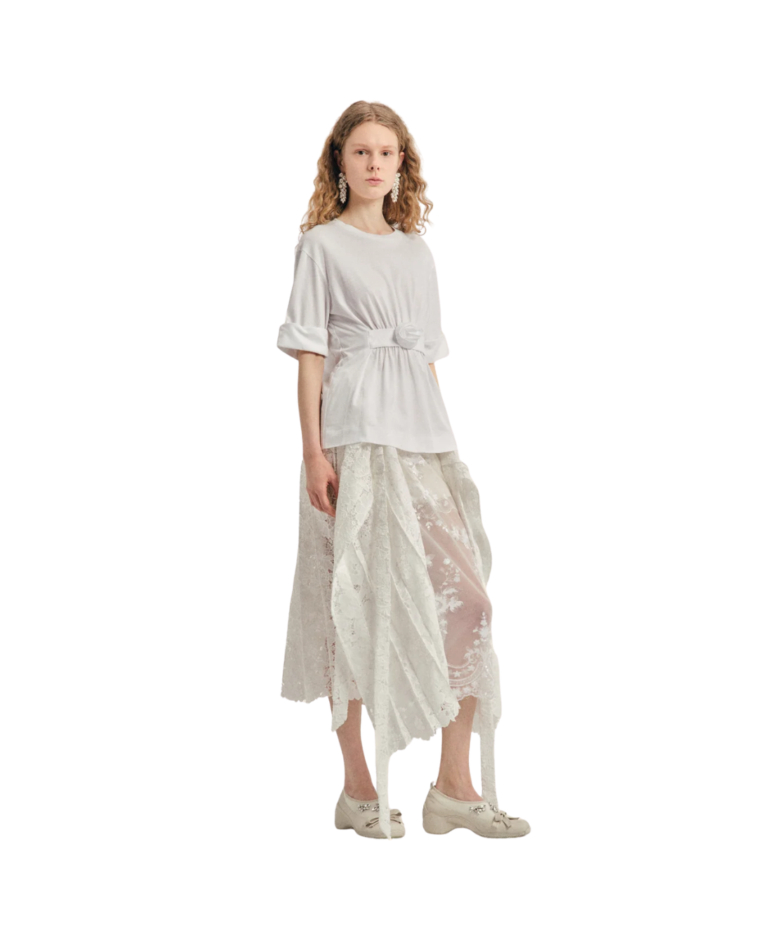 Gathered Rose Wire Sleeve Boy T-Shirt