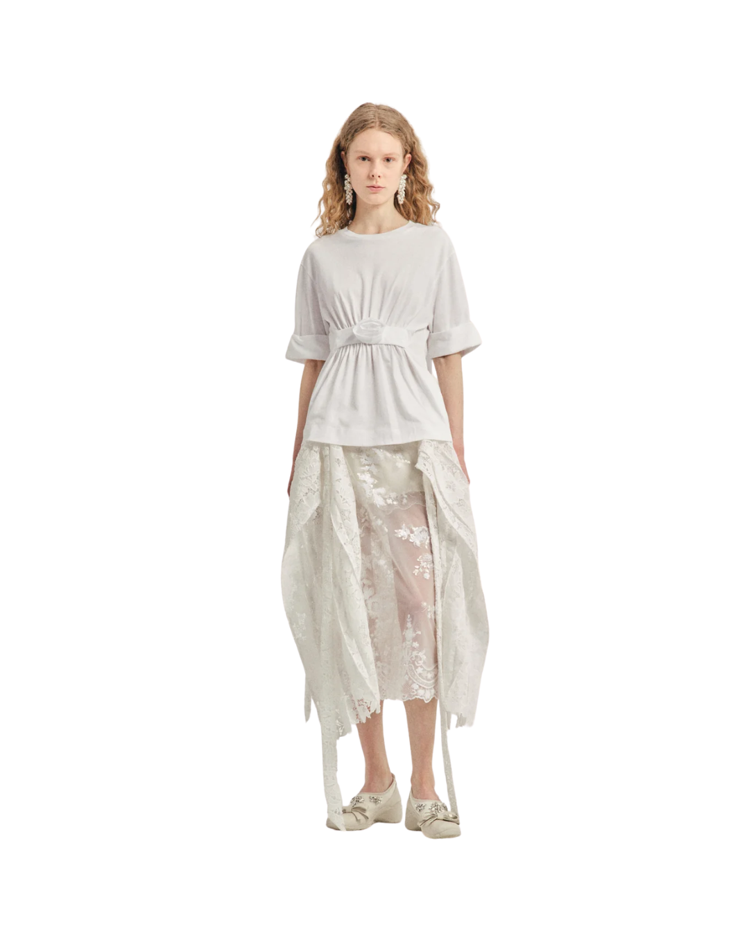 Gathered Rose Wire Sleeve Boy T-Shirt