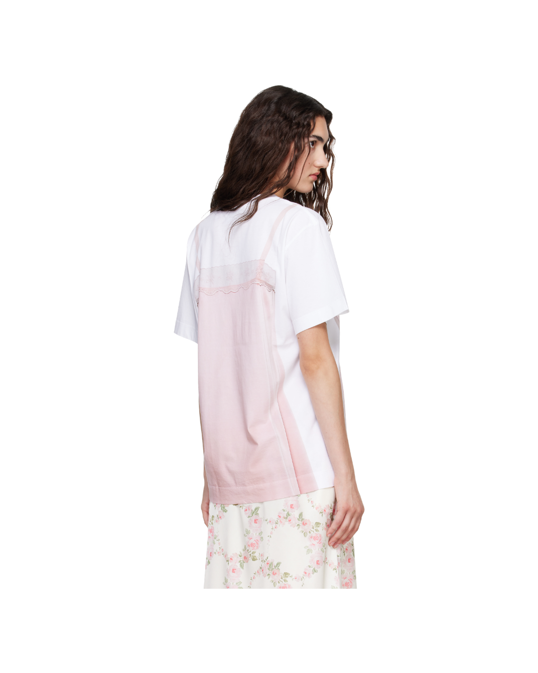Satin Slip Dress Trompe L'oeil Print T-shirt
