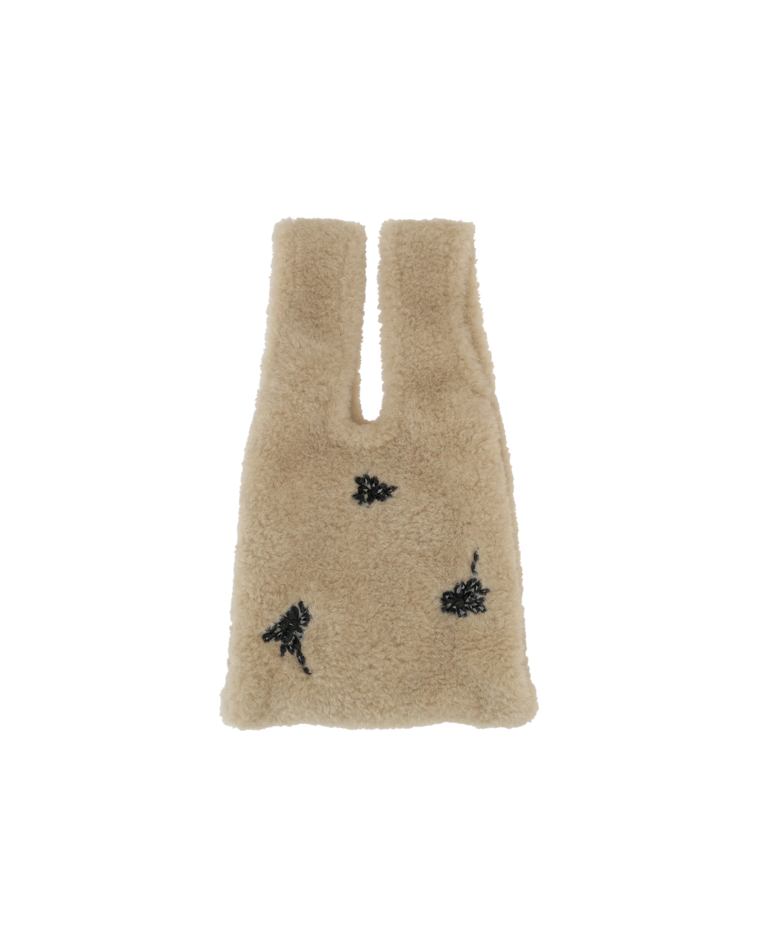 Mini Faux Fur Shopper Bag W/ Emb