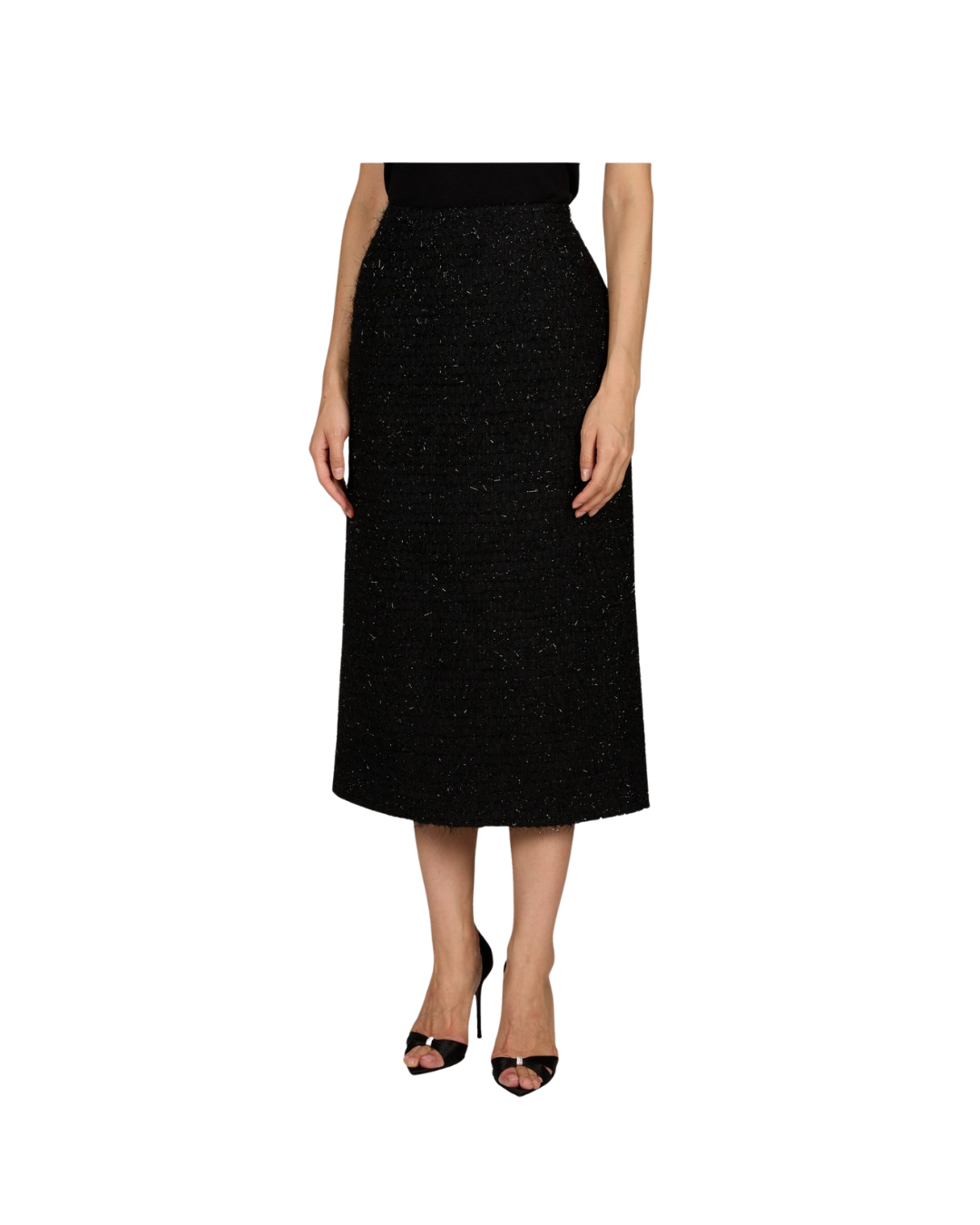 Faux Fur Detail Column Skirt