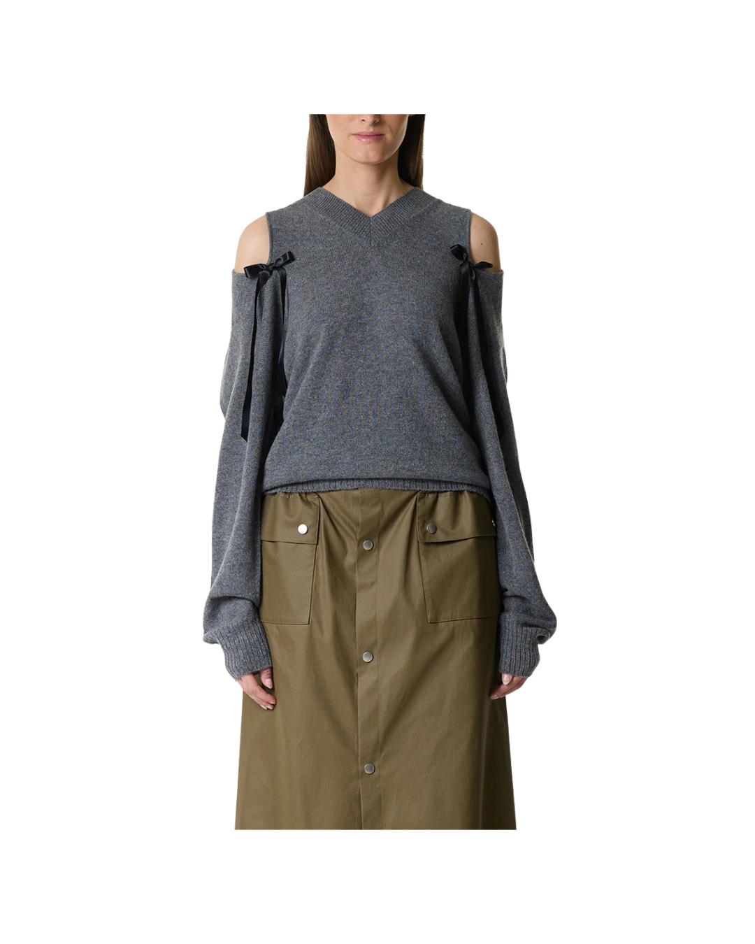 Relaxed Cashmere Slash V-neck Jumper