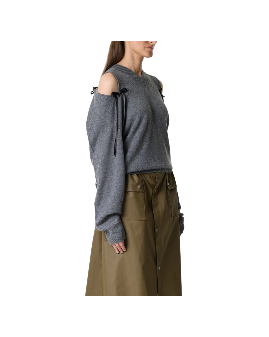 Relaxed Cashmere Slash V-neck Jumper