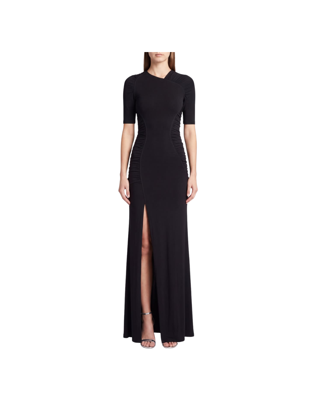Short Sleeve Gathered Gown