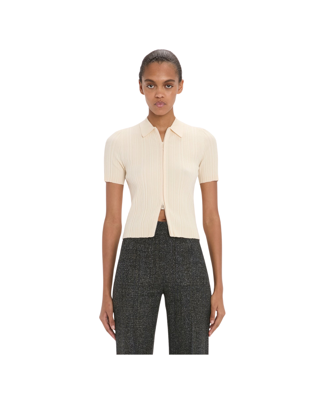 Ribbed Polo Top