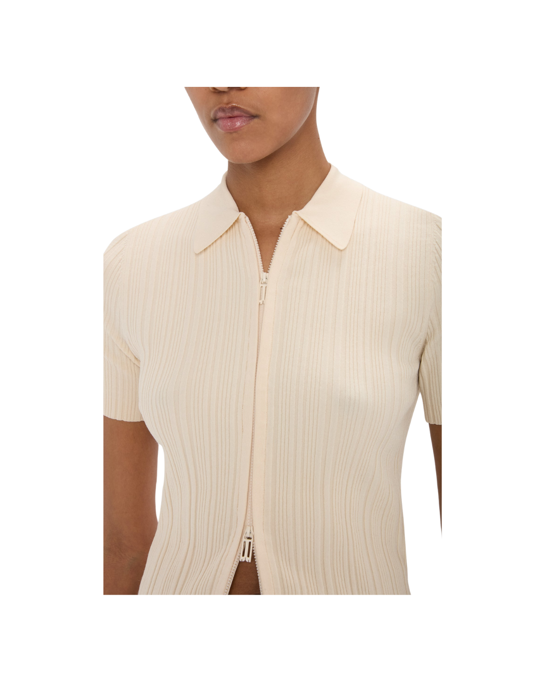 Ribbed Polo Top