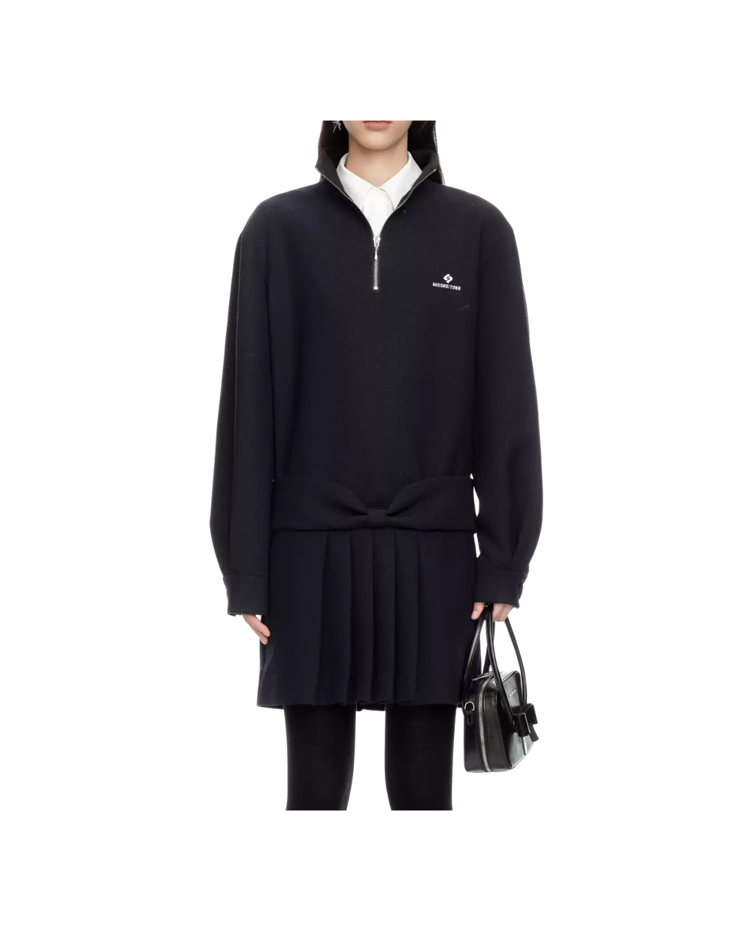 Mandarin Collar Pullover Dress