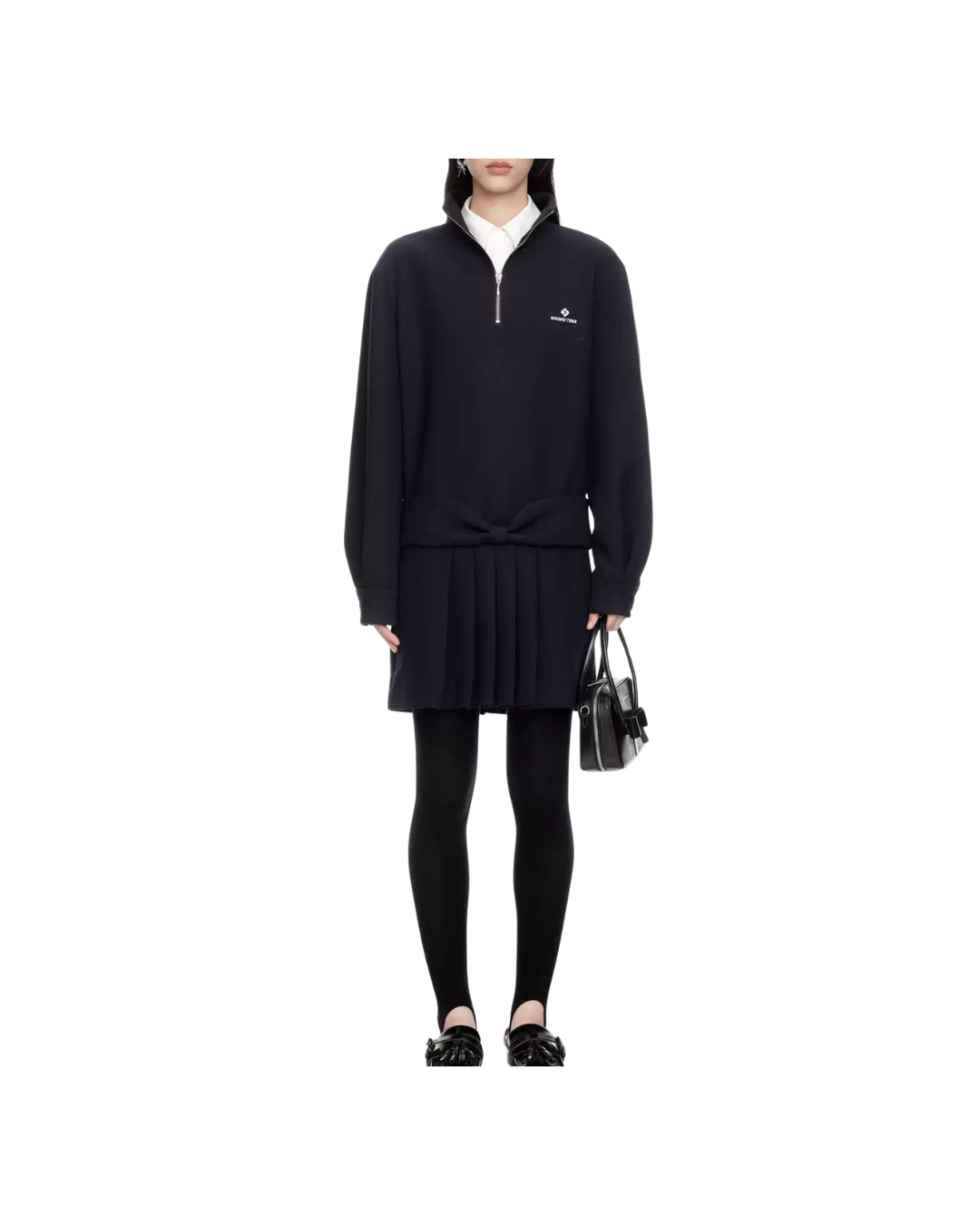 Mandarin Collar Pullover Dress